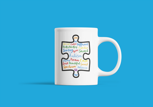 Autism, Words and Phrases 15oz. Ceramic Mug